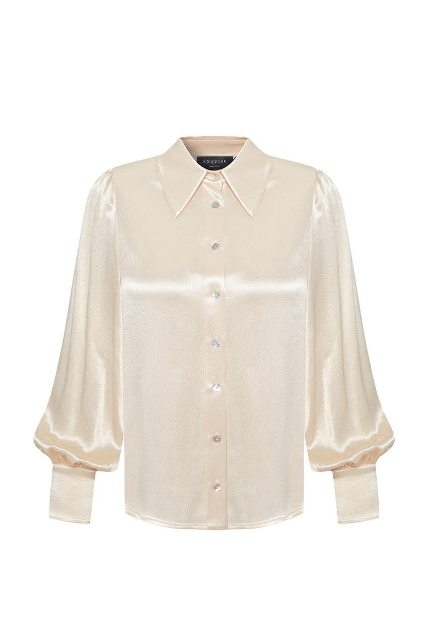 Kaia Satin Shirt - ECRU