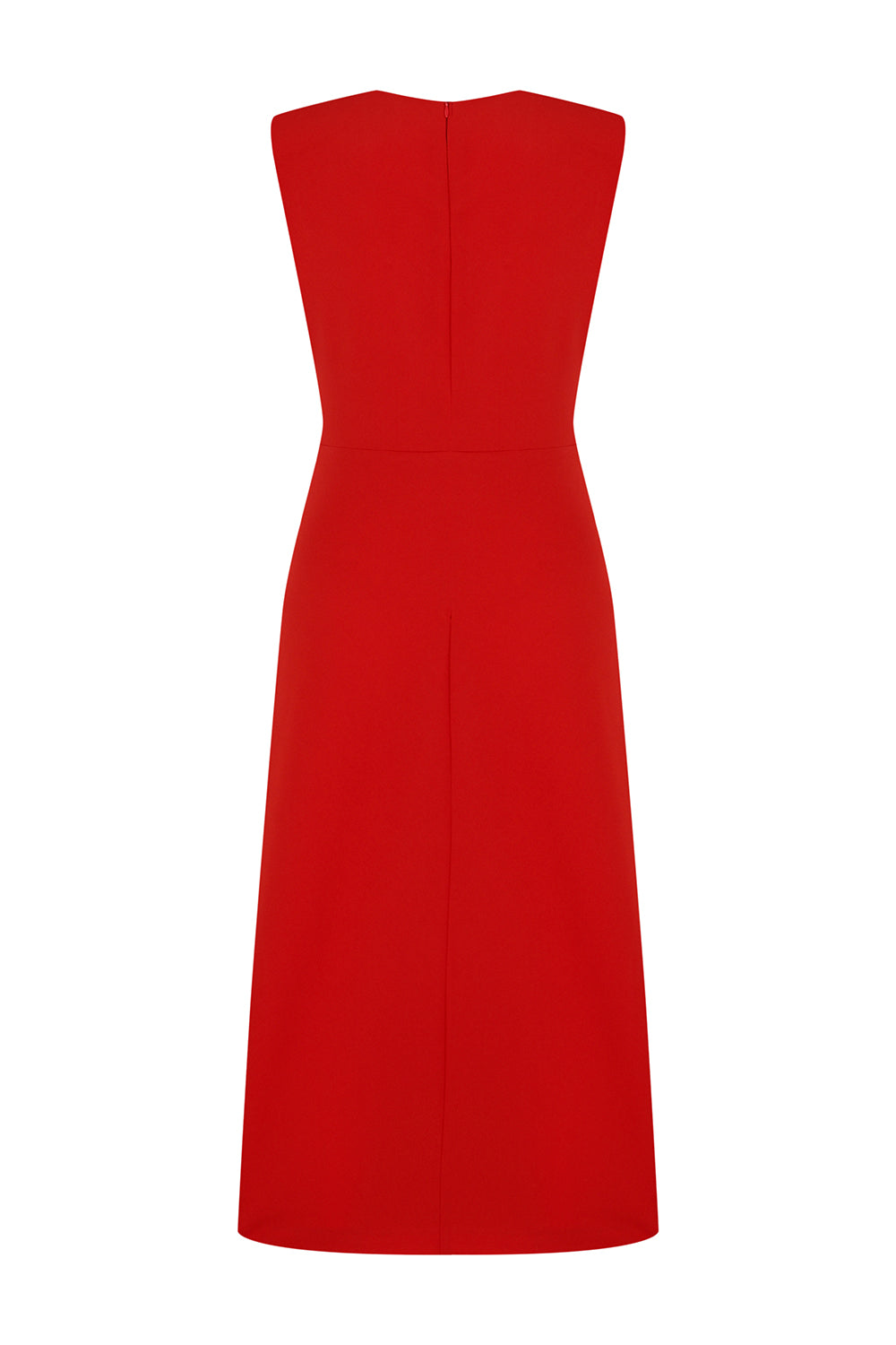 Noa Draped Midi Dress – RED