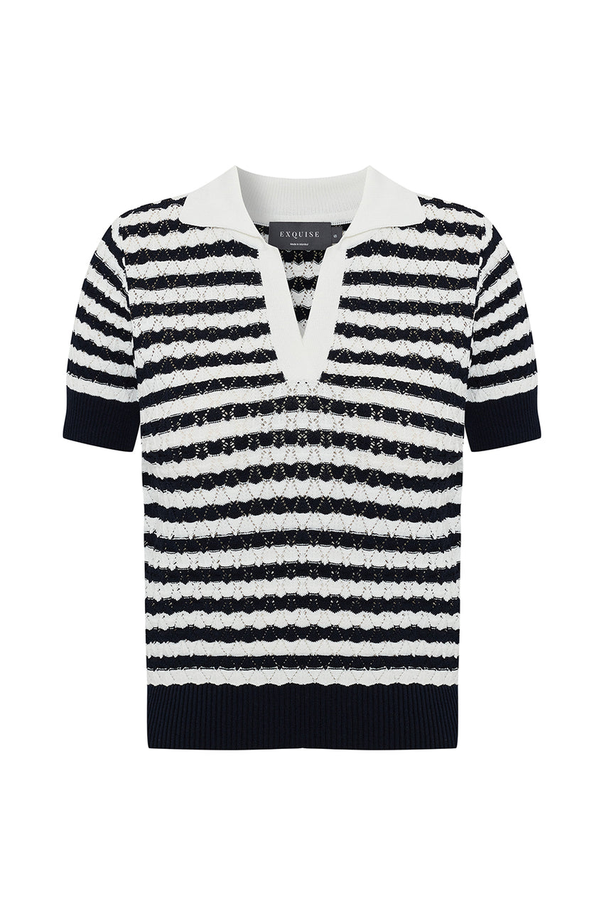 Ariyah V Neck Knit Blouse - MULTI COLOR