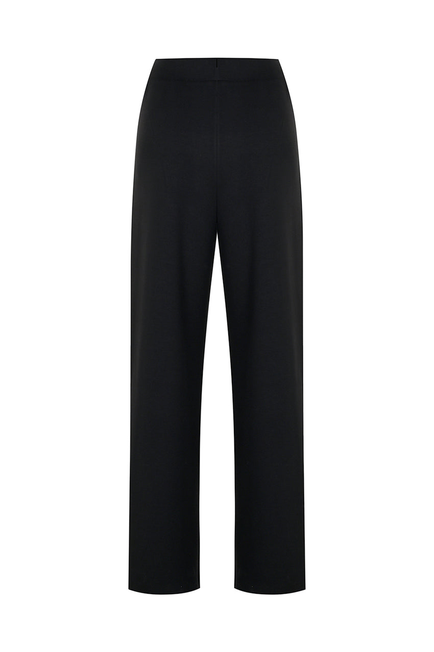 Vivienne Chic Comfort Knit Trousers - BLACK