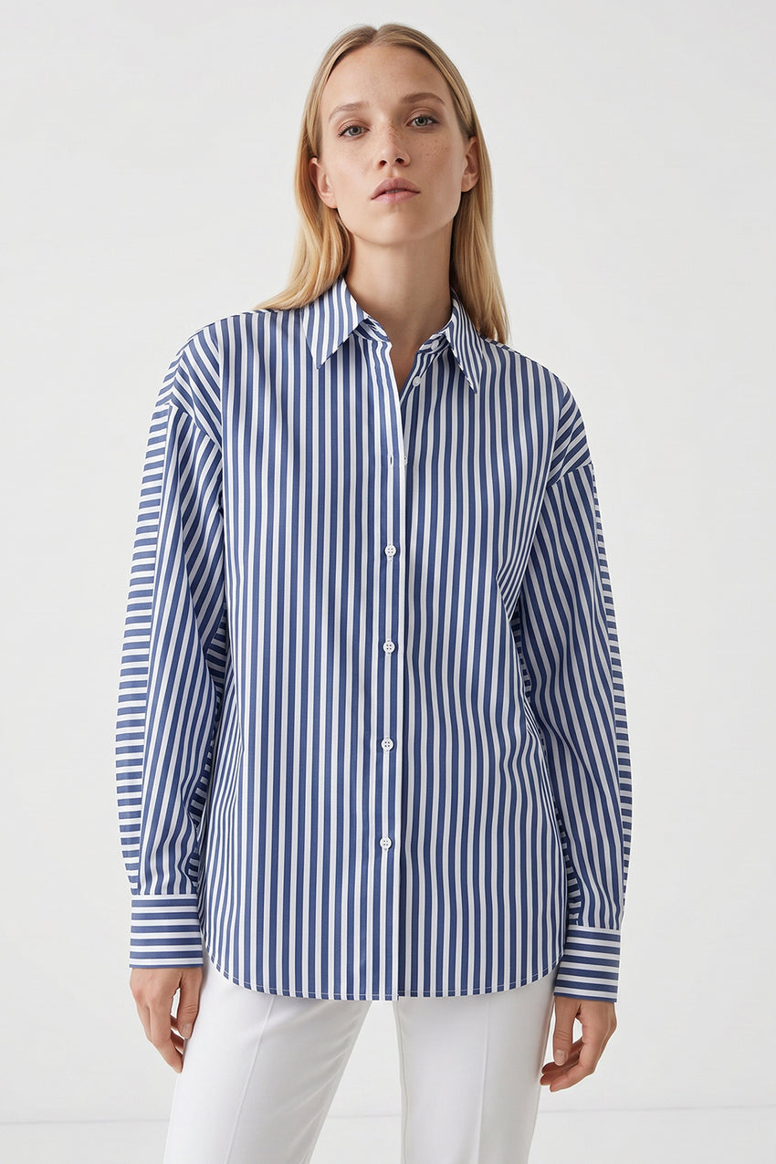 Emersyn Cotton Shirt - BLUE