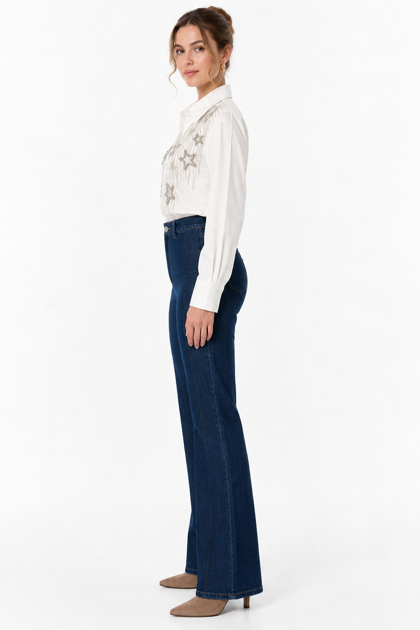 Piper Stone Embellished Shirt - ECRU