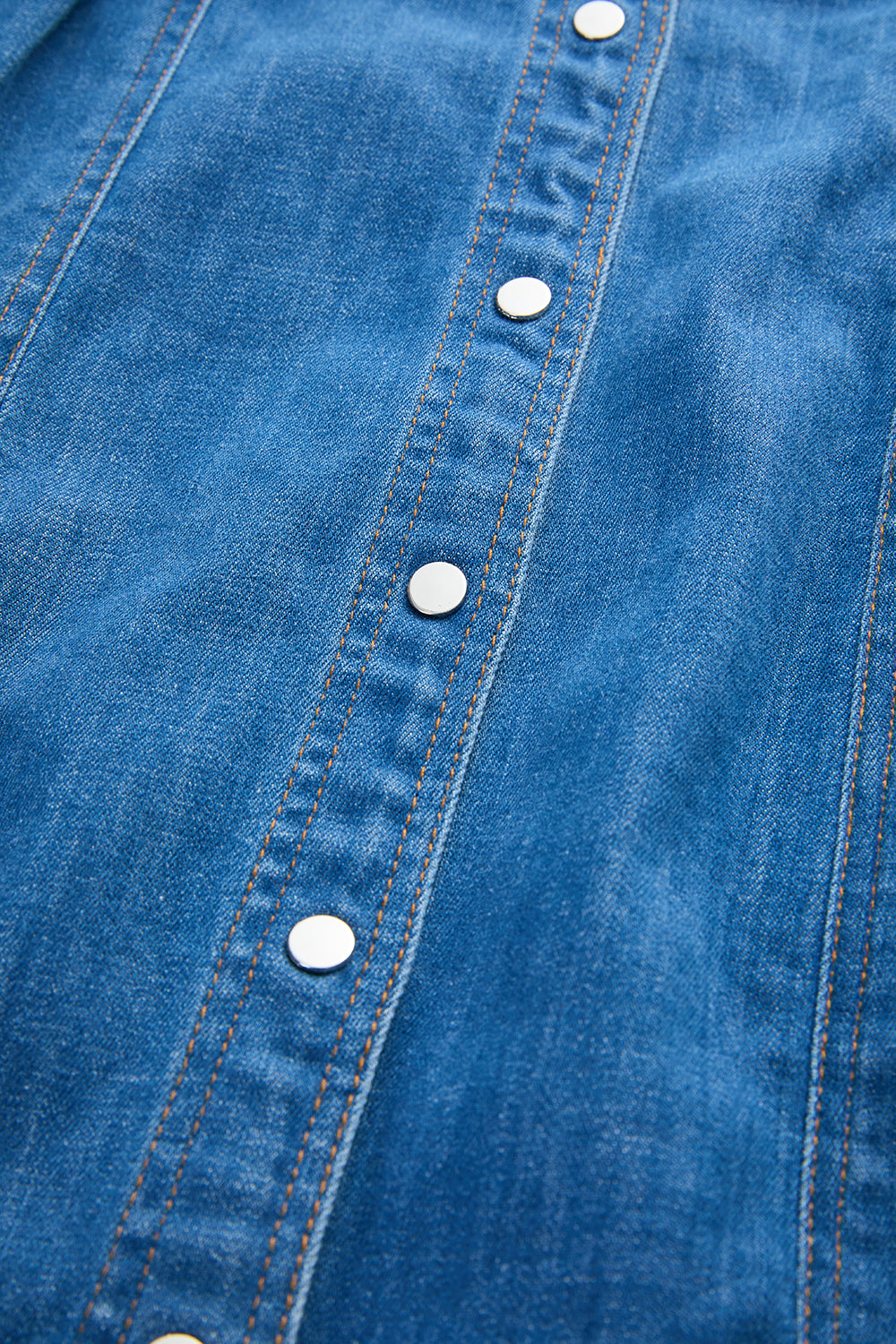 High Waisted Mini Skirt with Belt and Pockets - INDIGO