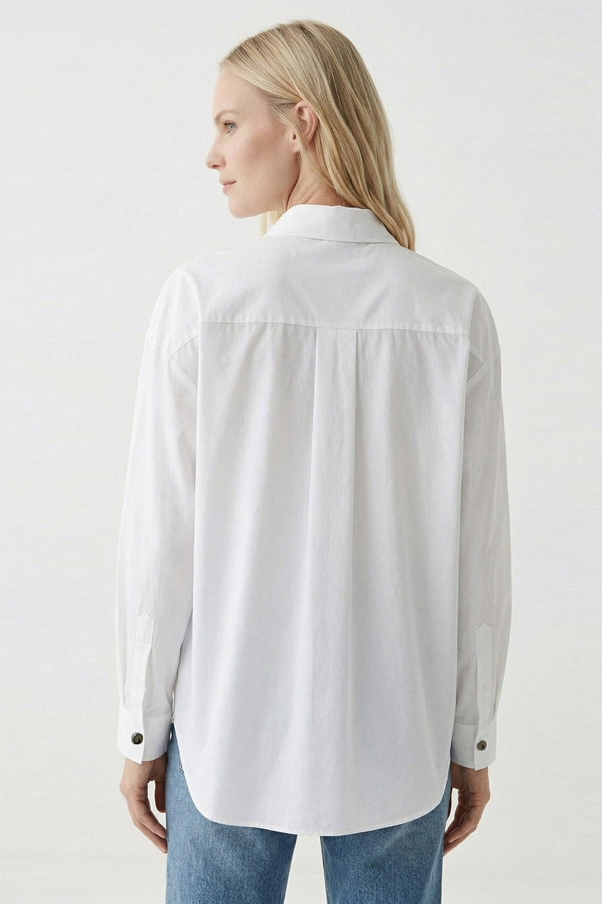 Bernette Long Sleeve Shirt - WHITE