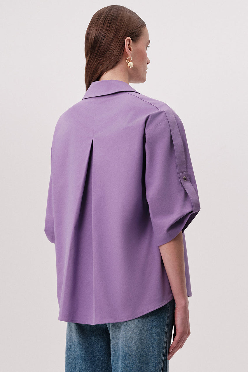 Kaylin Short Sleeve Blouse - LILAC