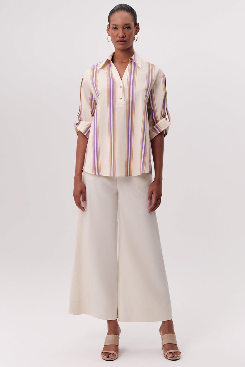 Melissa Short Sleeve Blouse - MULTI COLOR