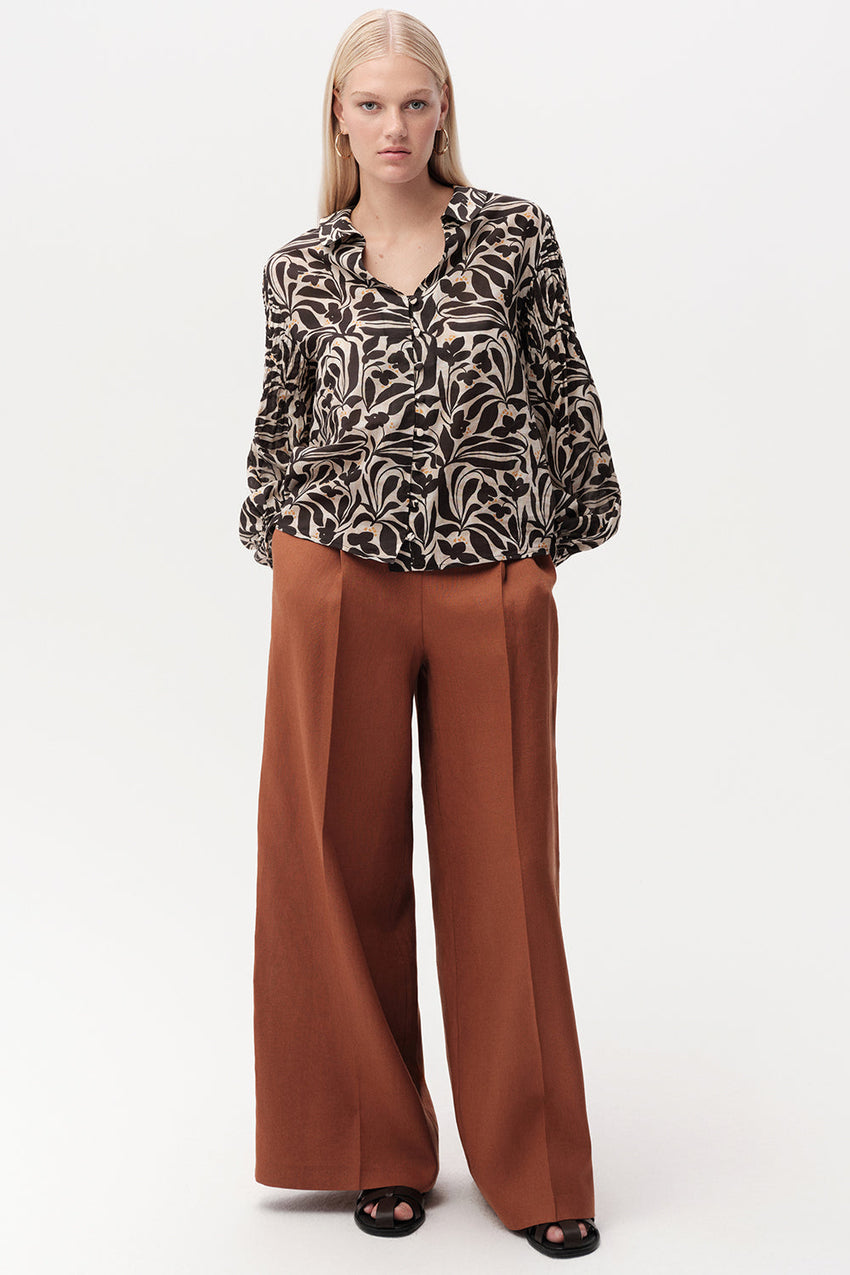 Button Up Shirt Collar Long Sleeve Shirt - MULTICOLOR