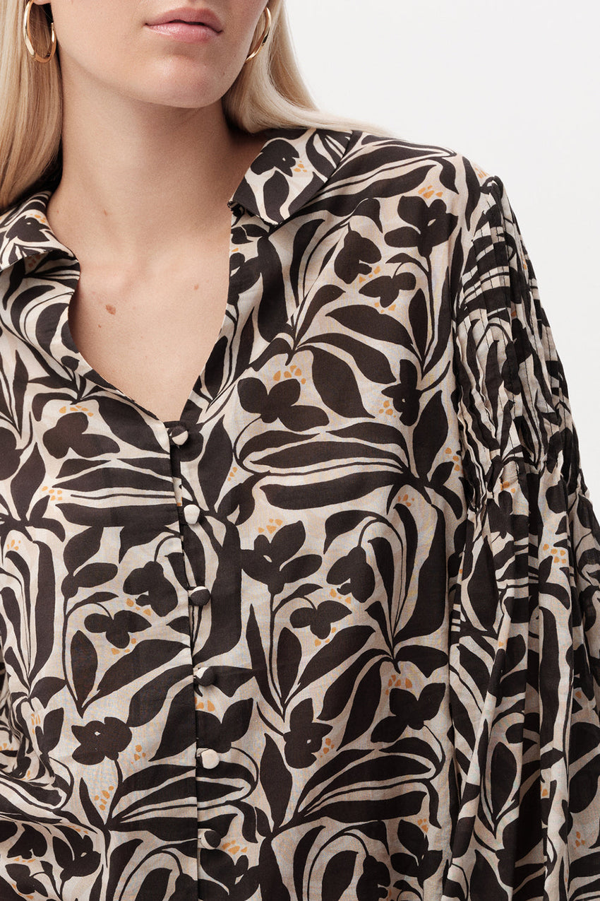 Button Up Shirt Collar Long Sleeve Shirt - MULTICOLOR