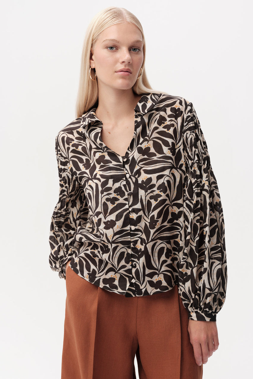 Button Up Shirt Collar Long Sleeve Shirt - MULTICOLOR