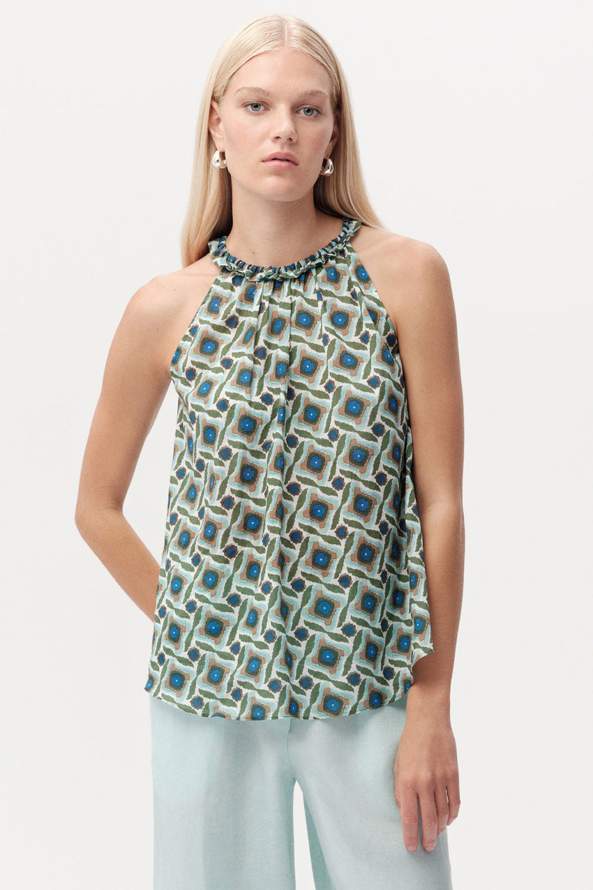 Grant Sleeveless Blouse - MULTI COLOR