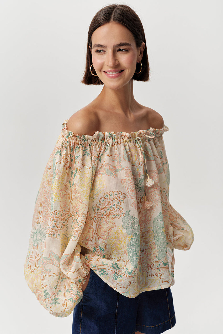 Uliana Long Sleeve Blouse - MULTI COLOR