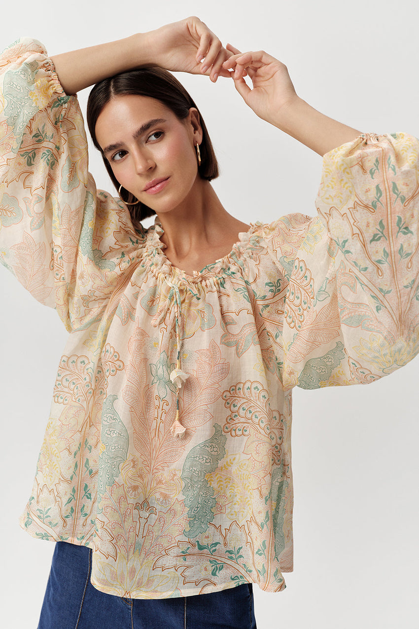 Uliana Long Sleeve Blouse - MULTI COLOR