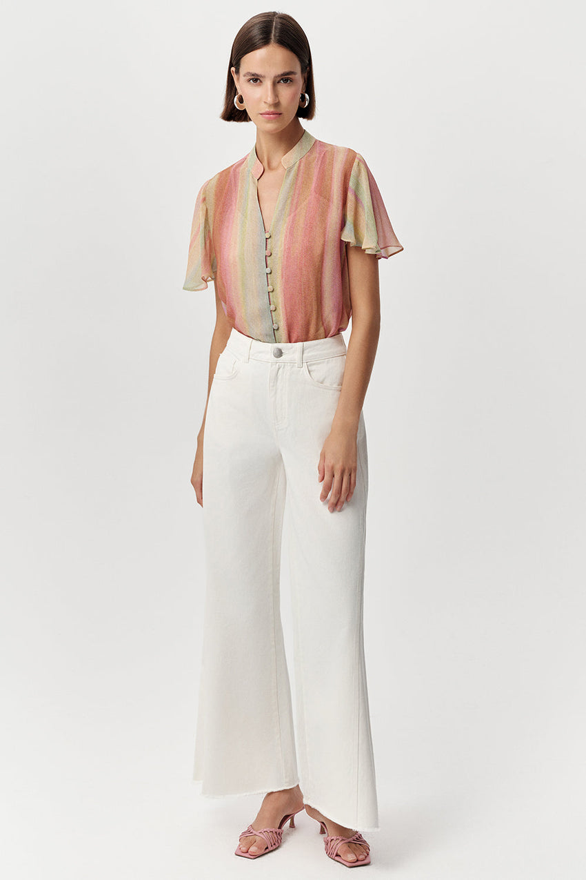 Nadine Short Sleeve Blouse - MULTI COLOR