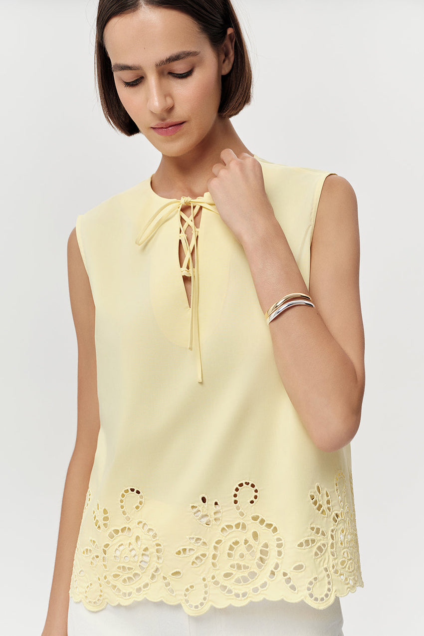 Adrianne Sleeveless Blouse - YELLOW