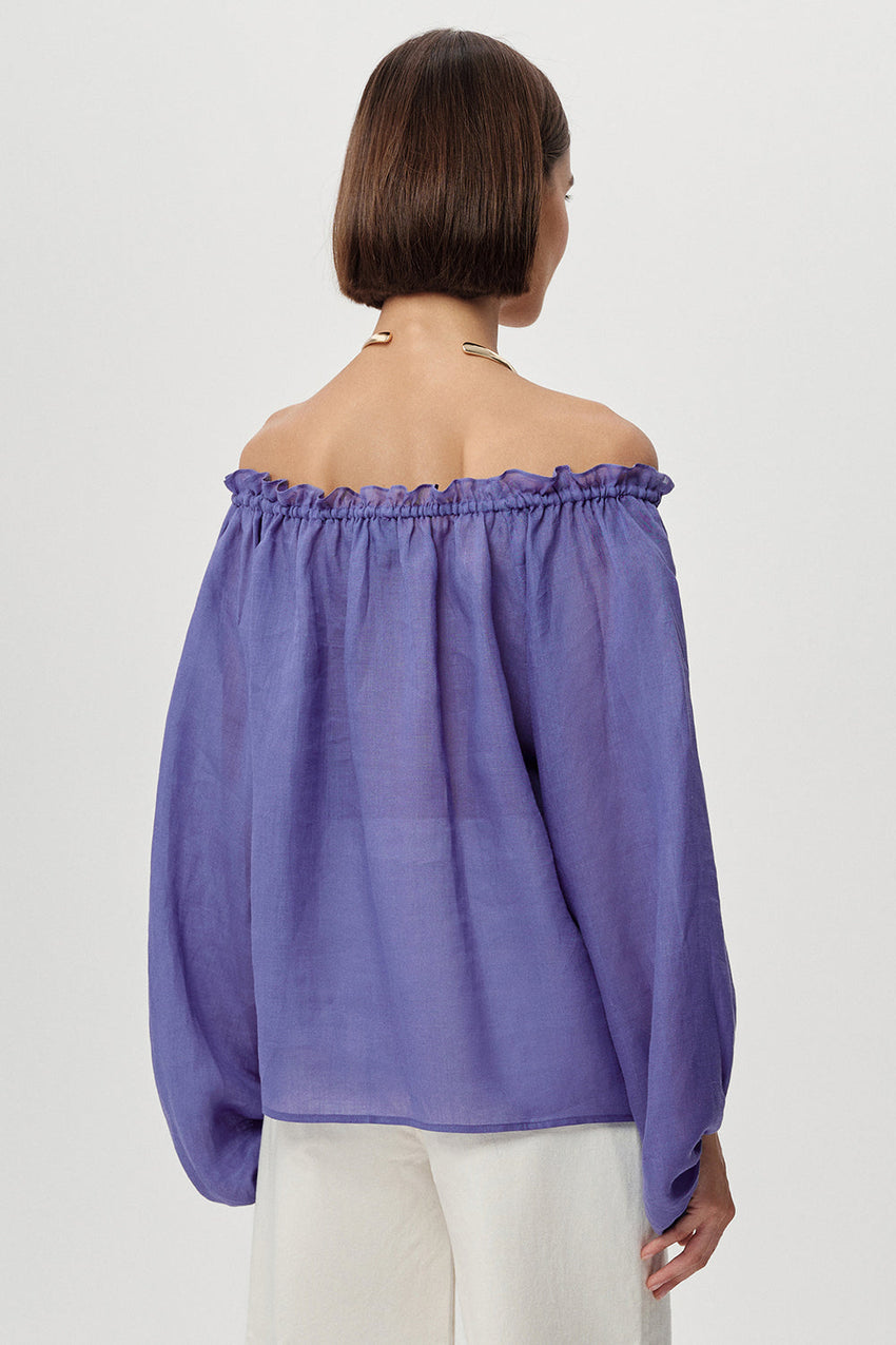 Adriene Tie Neck Blouse - LILAC