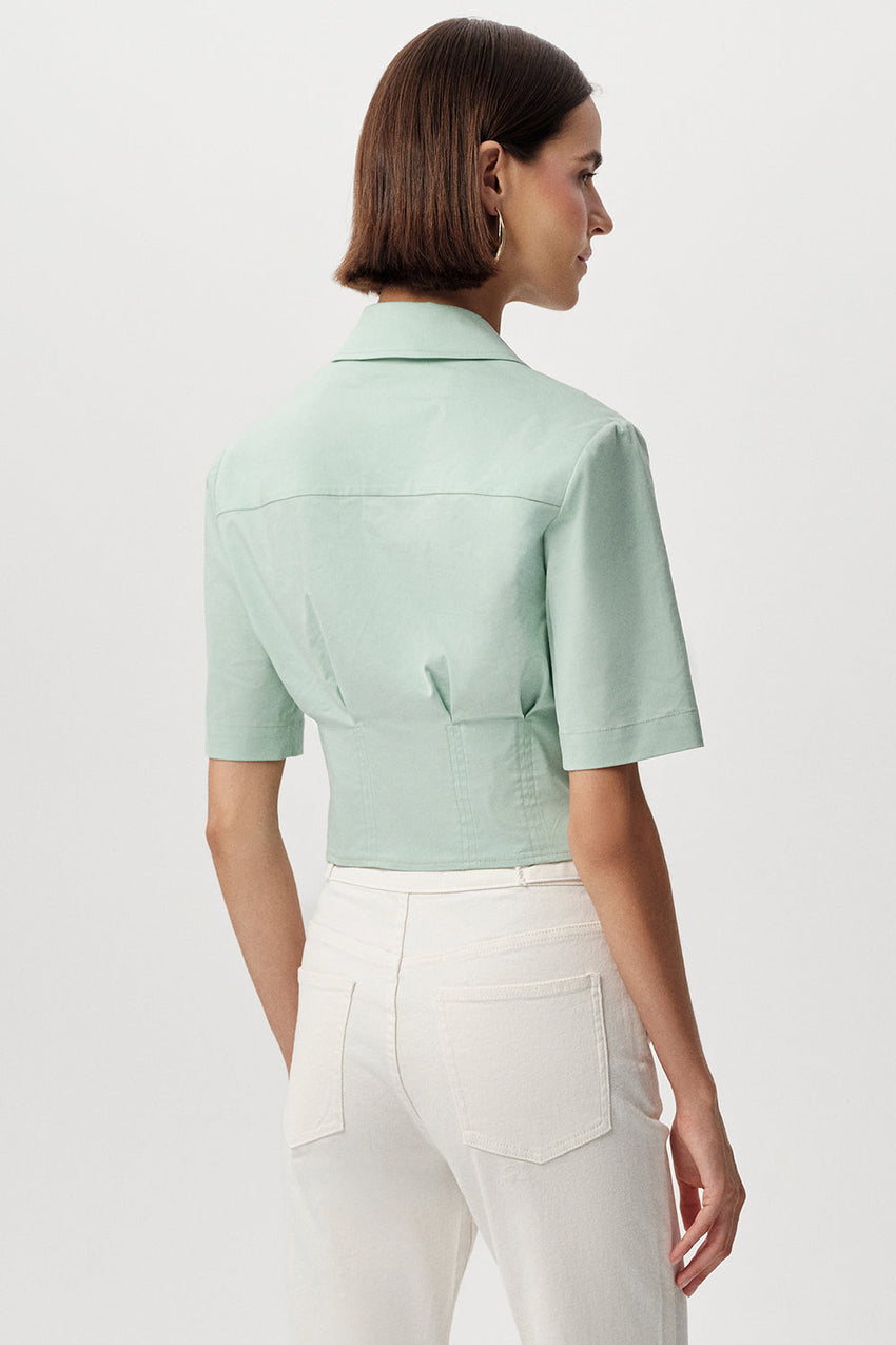 Charm Short Sleeve Crop Shirt - MINT