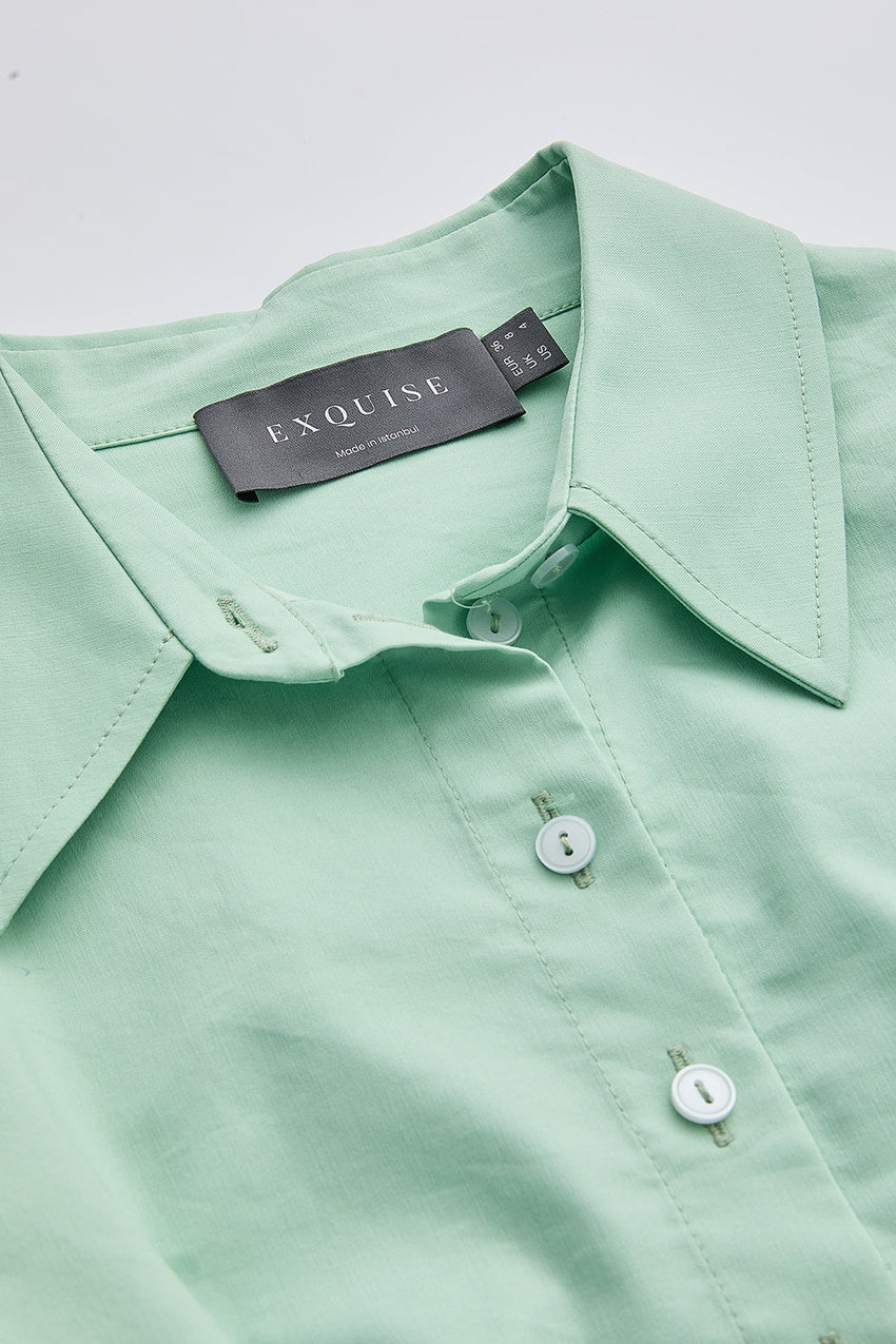 Charm Short Sleeve Crop Shirt - MINT