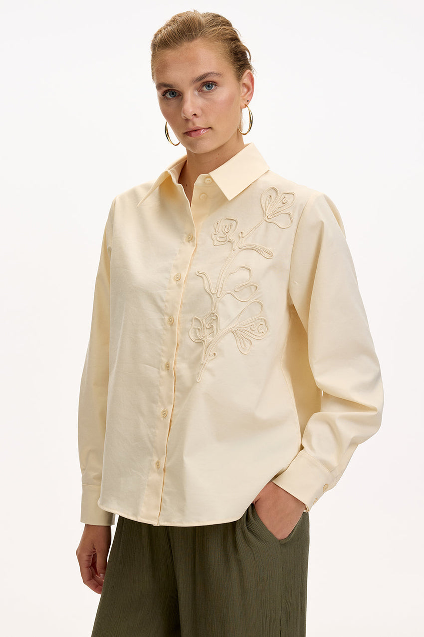 Kierra Long Sleeve Shirt - CREAM