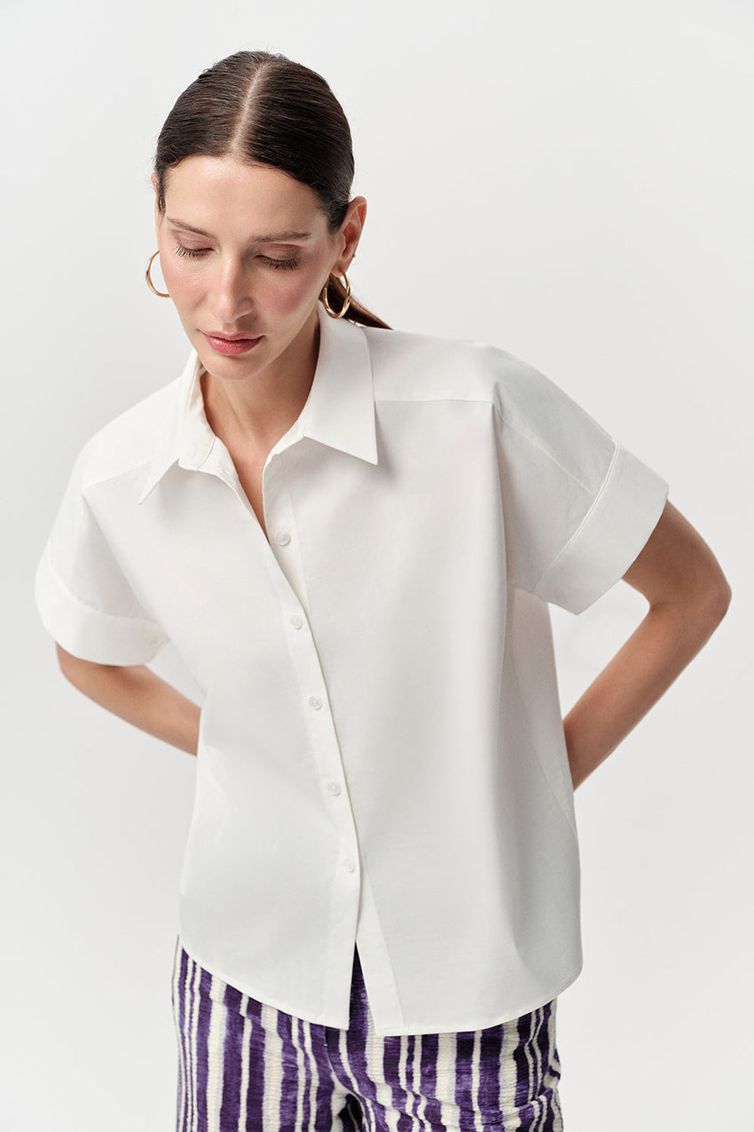 Tegan Short Sleeve Shirt - BONE