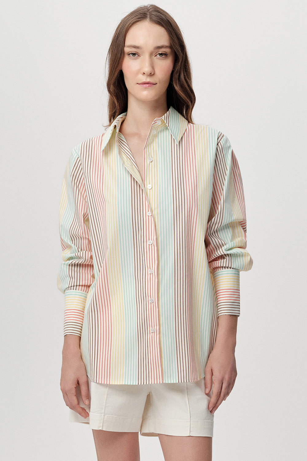 Short Sleeve Linen Shirt - MULTI COLOR