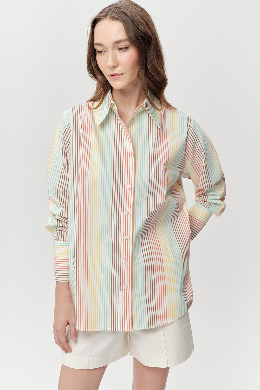 Short Sleeve Linen Shirt - MULTI COLOR