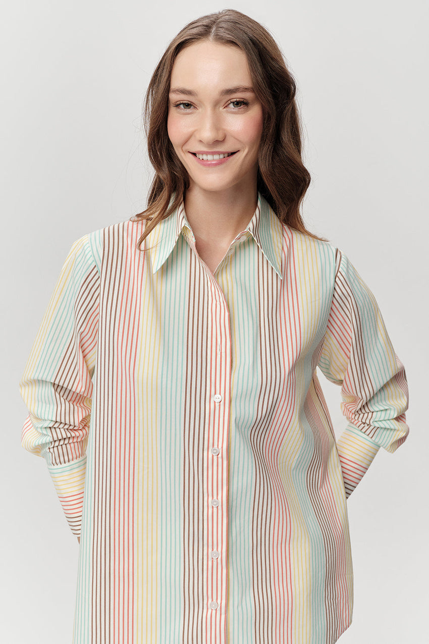 Short Sleeve Linen Shirt - MULTI COLOR