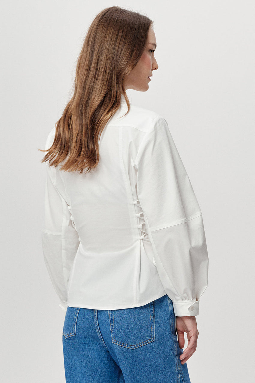 Arcene Balloon Sleeve Shirt - BONE