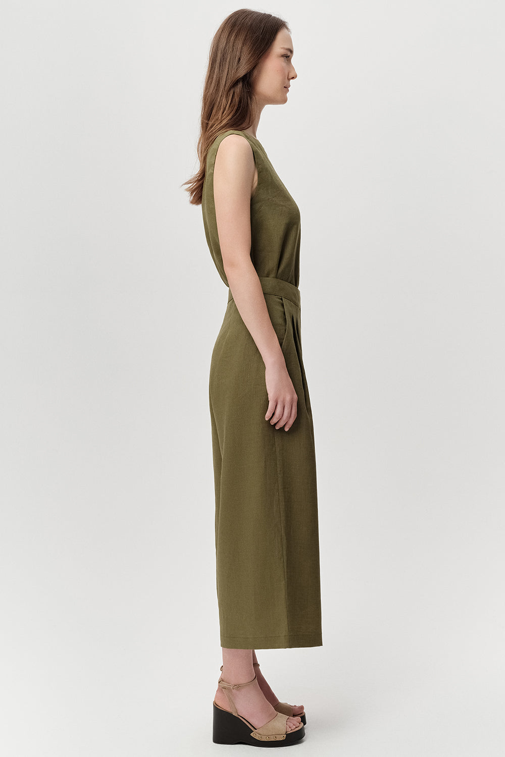 Linen Pants with Pockets - KHAKI