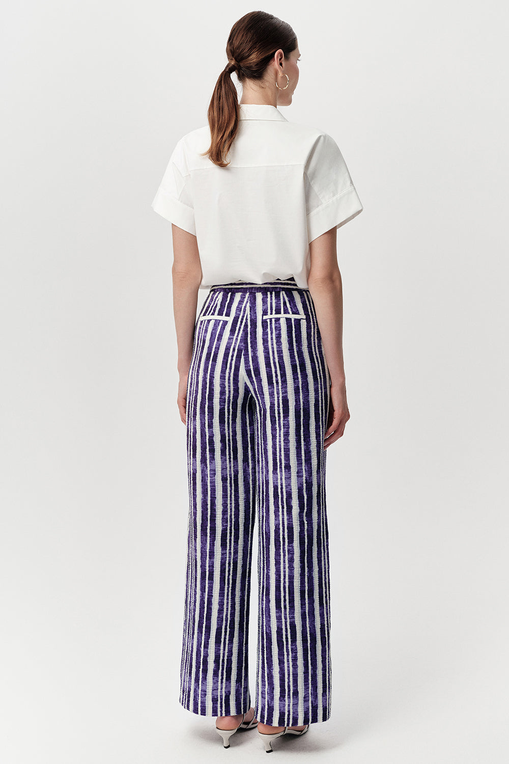 Wide Leg Pants - ROYAL BLUE-BONE