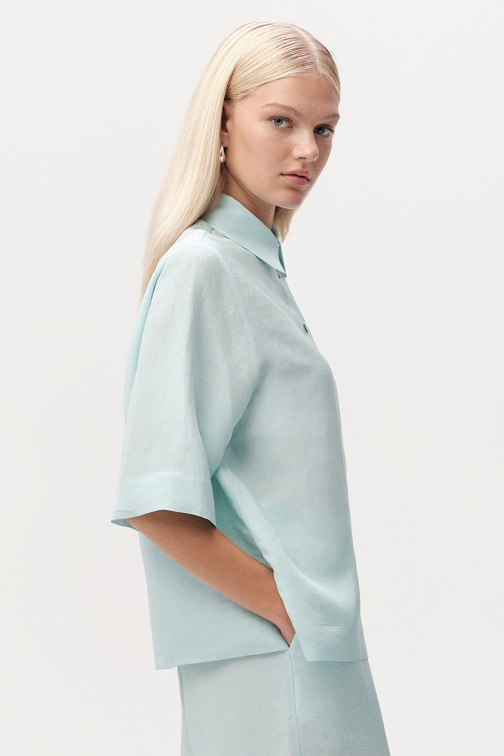 Calve Half Sleeve Shirt - TURQUOISE