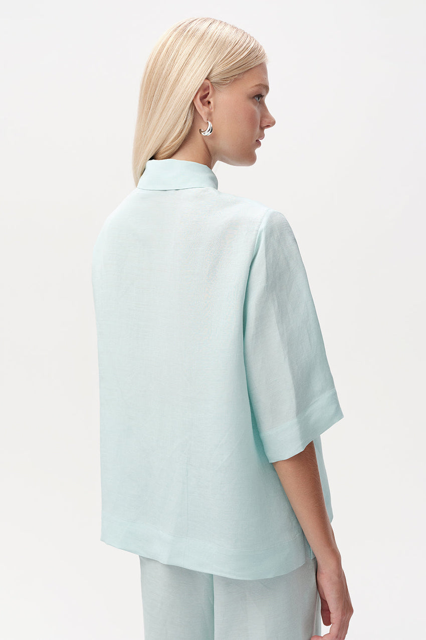 Calve Half Sleeve Shirt - TURQUOISE
