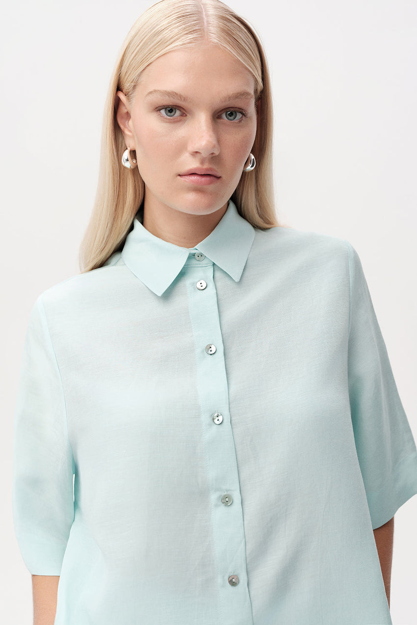 Calve Half Sleeve Shirt - TURQUOISE