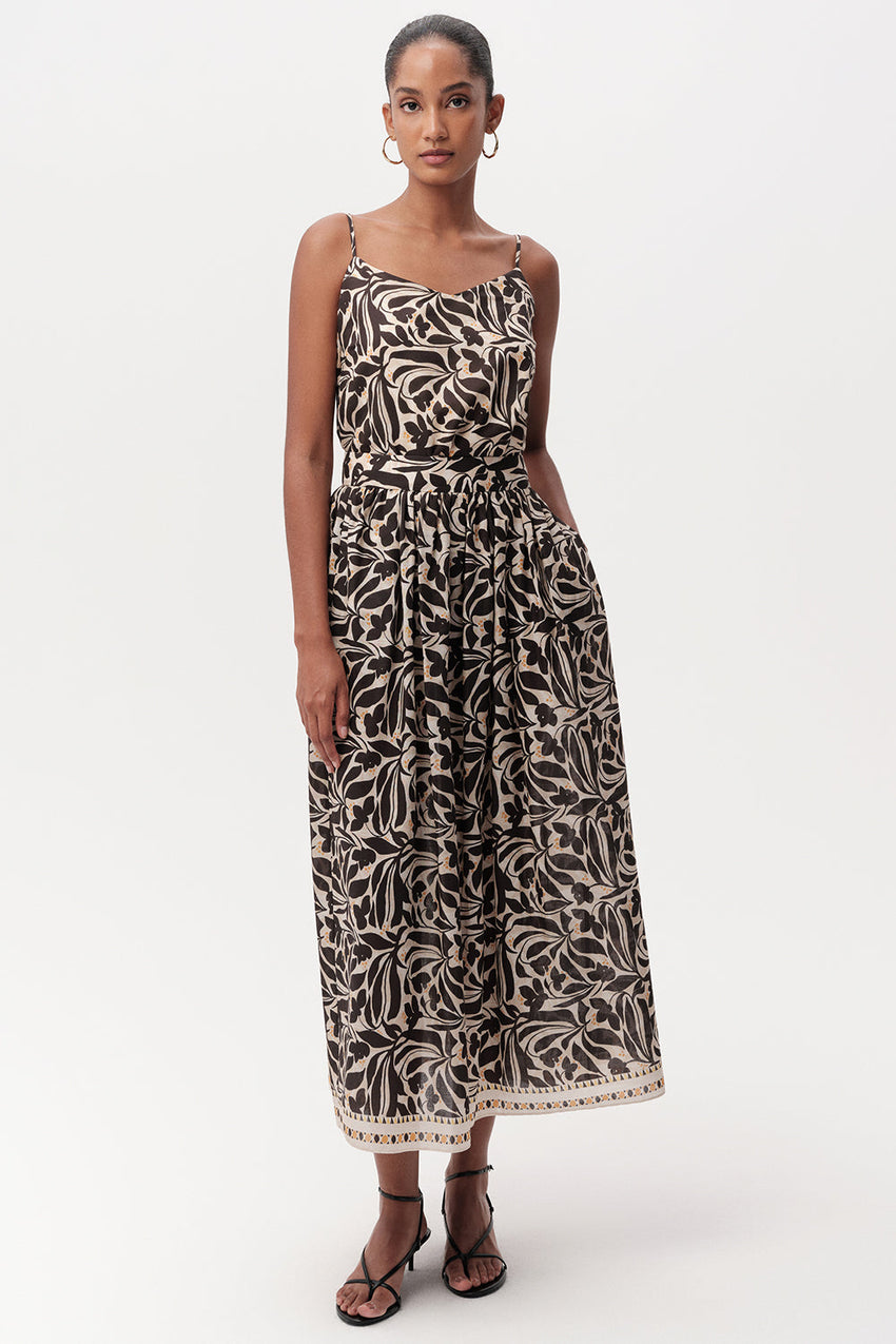 High Waist Zippered Midi Skirt with Pockets - MULTICOLOR