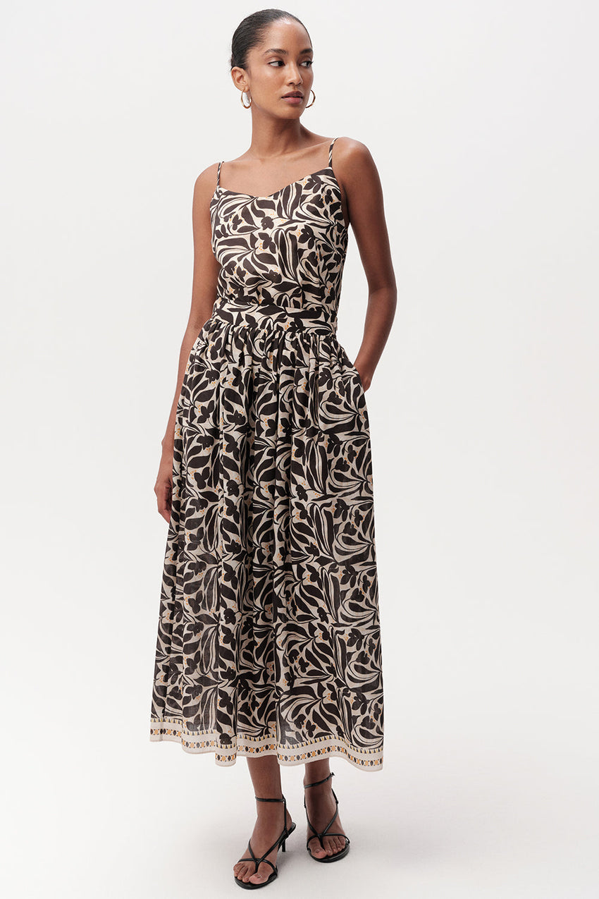 High Waist Zippered Midi Skirt with Pockets - MULTICOLOR