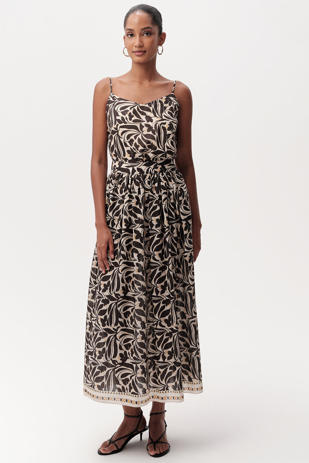 High Waist Zippered Midi Skirt with Pockets - MULTICOLOR