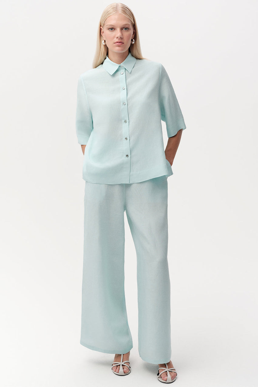 Calve Half Sleeve Shirt - TURQUOISE