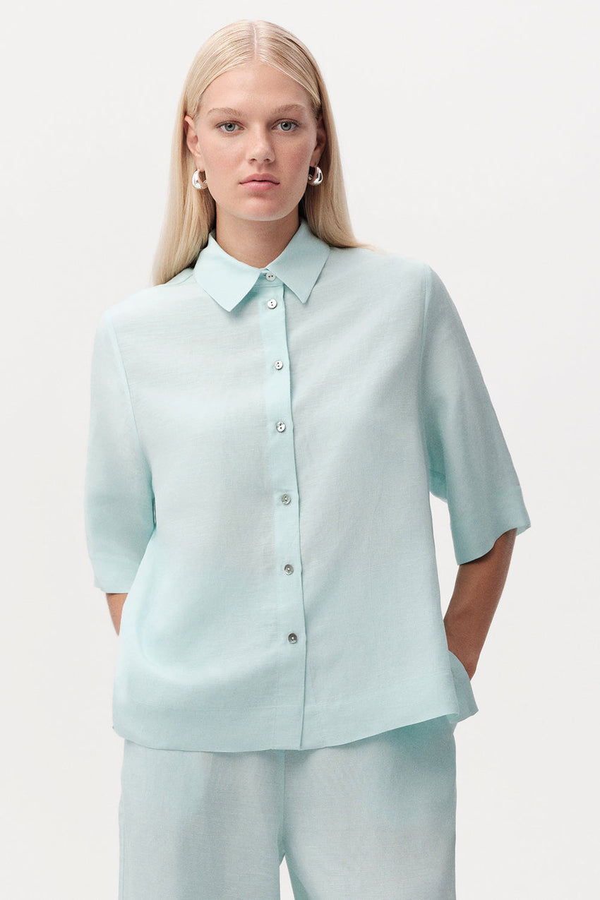Calve Half Sleeve Shirt - TURQUOISE