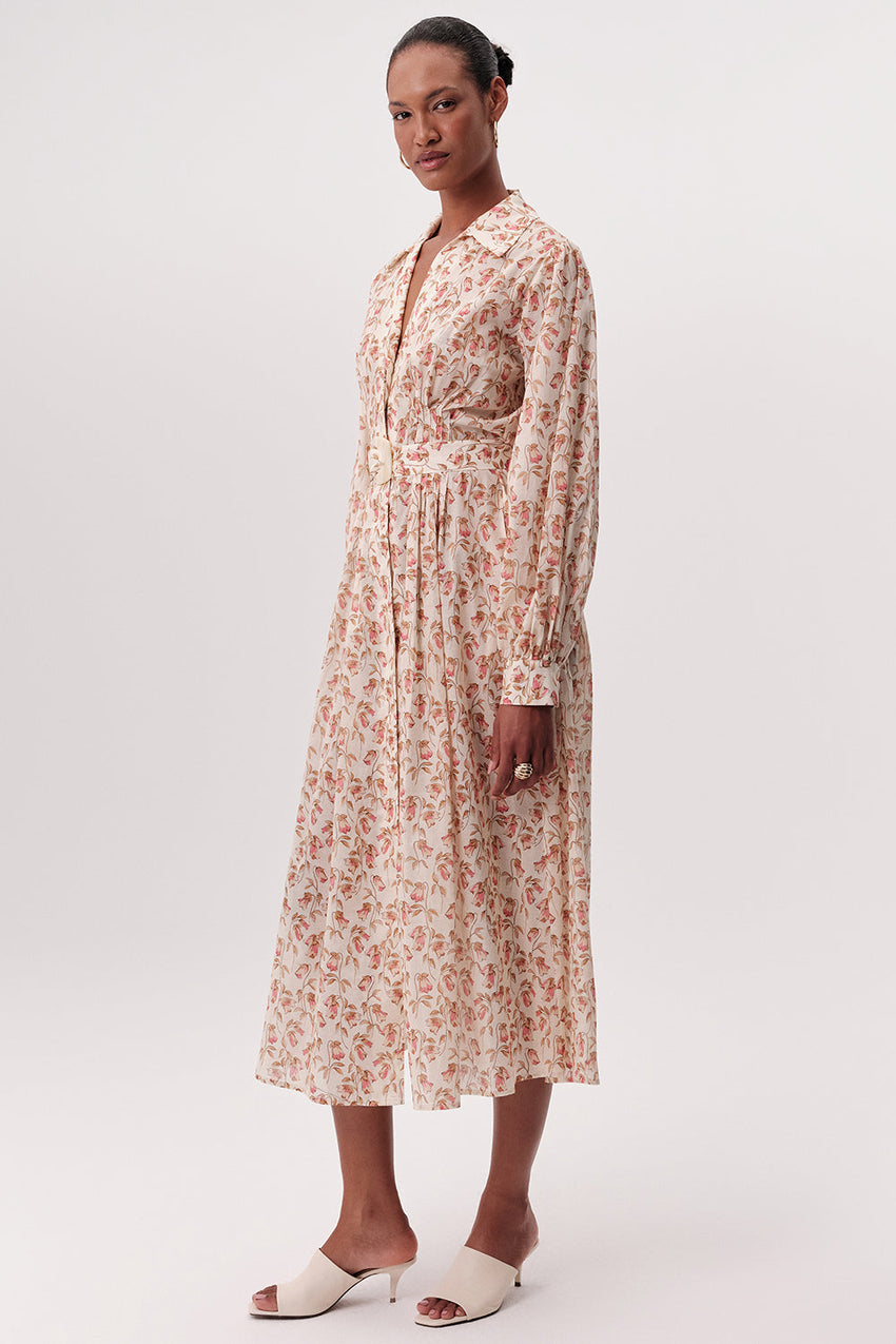 Midi Shirt Dress - MULTI COLOR