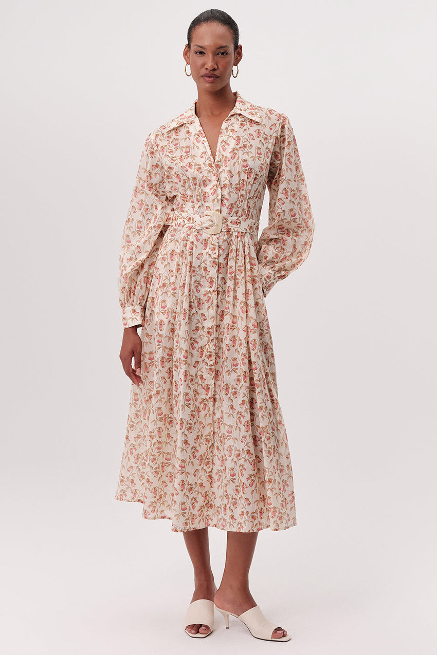 Midi Shirt Dress - MULTI COLOR