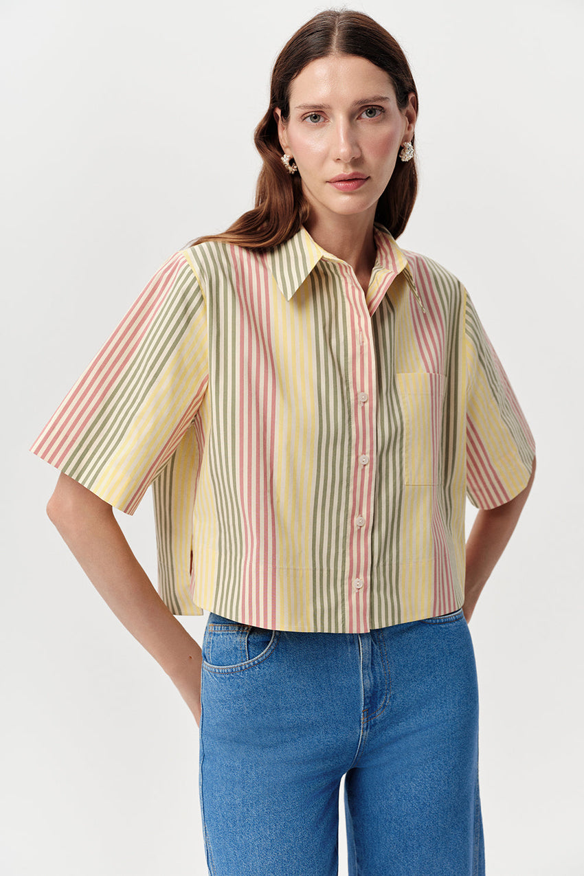 Ambra Crop Shirt - MULTI COLOR