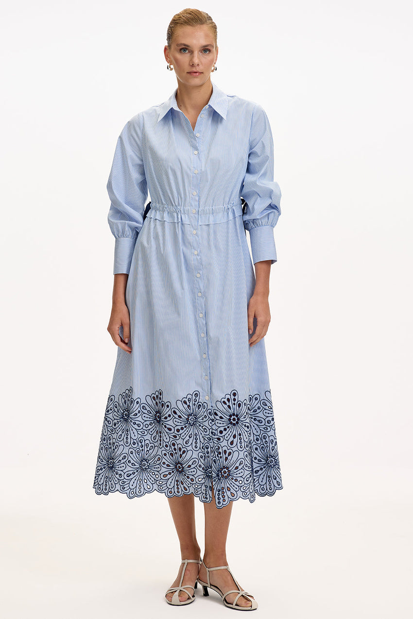 Long Sleeve Midi Dress - MULTI COLOR
