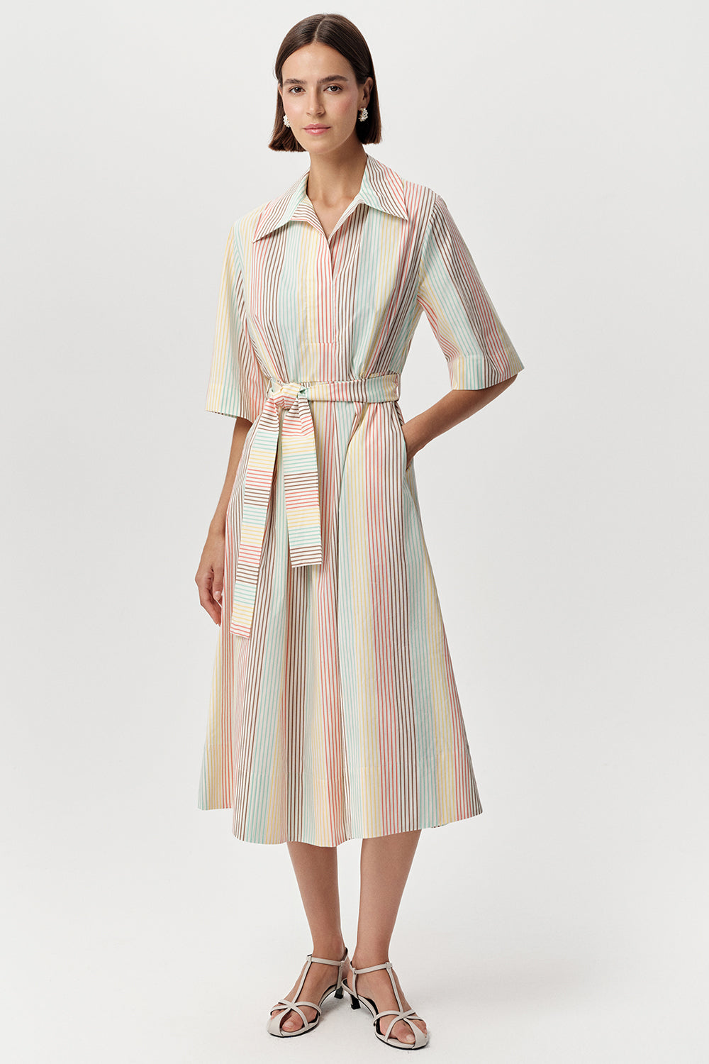 Keitha Midi Shirt Dress - MULTI COLOR