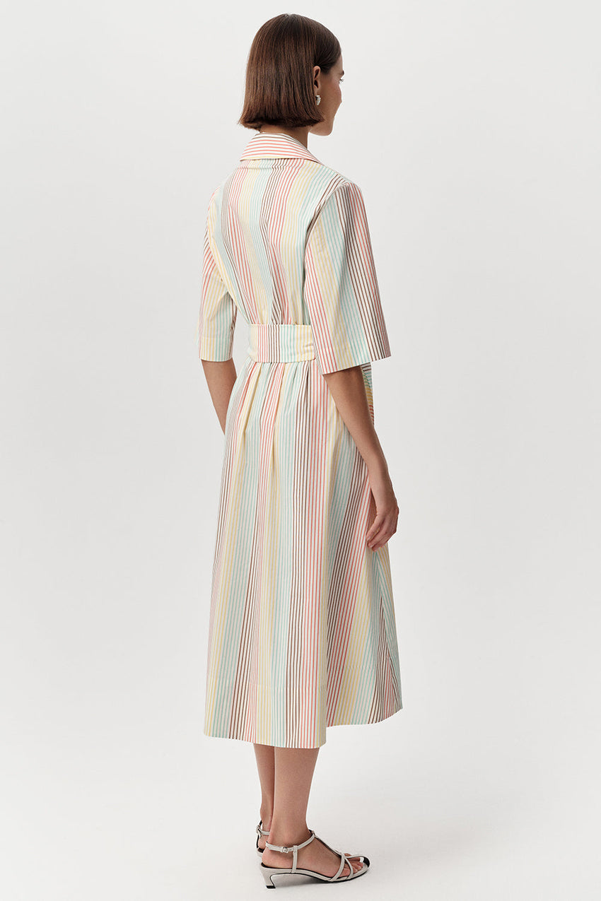 Midi Shirt Dress - MULTI COLOR