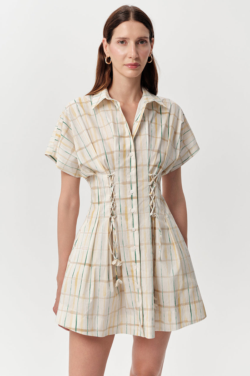 Short Sleeve Mini Dress - MULTI COLOR