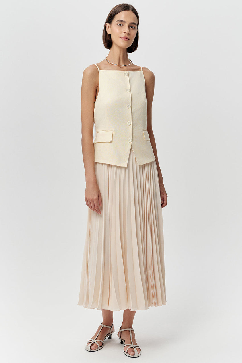 Tank Top  Midi Dress - BEIGE
