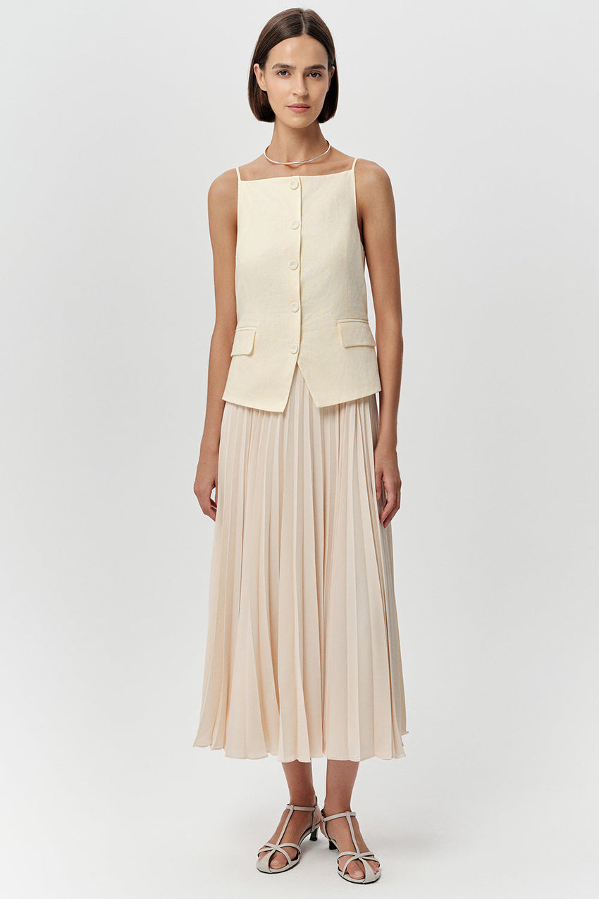 Tank Top  Midi Dress - BEIGE
