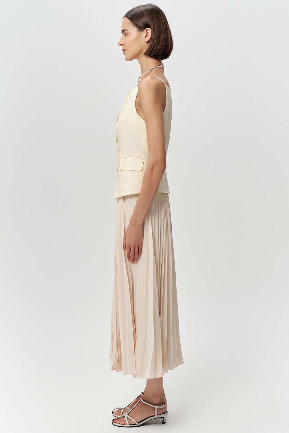 Tank Top  Midi Dress - BEIGE