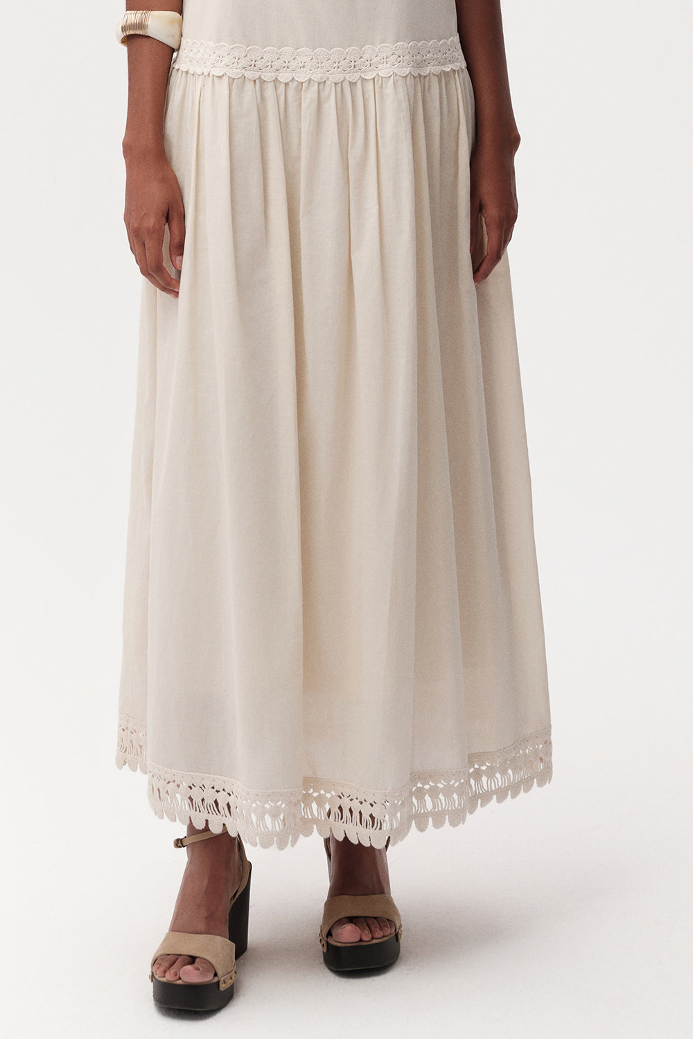 Spaghetti Strap Midi Dress  - BEIGE