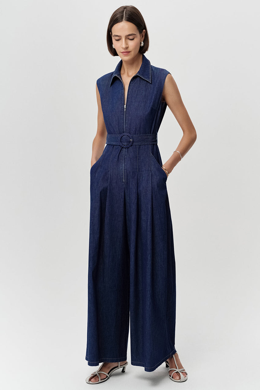 Sleeveless Jumpsuit - BLUE