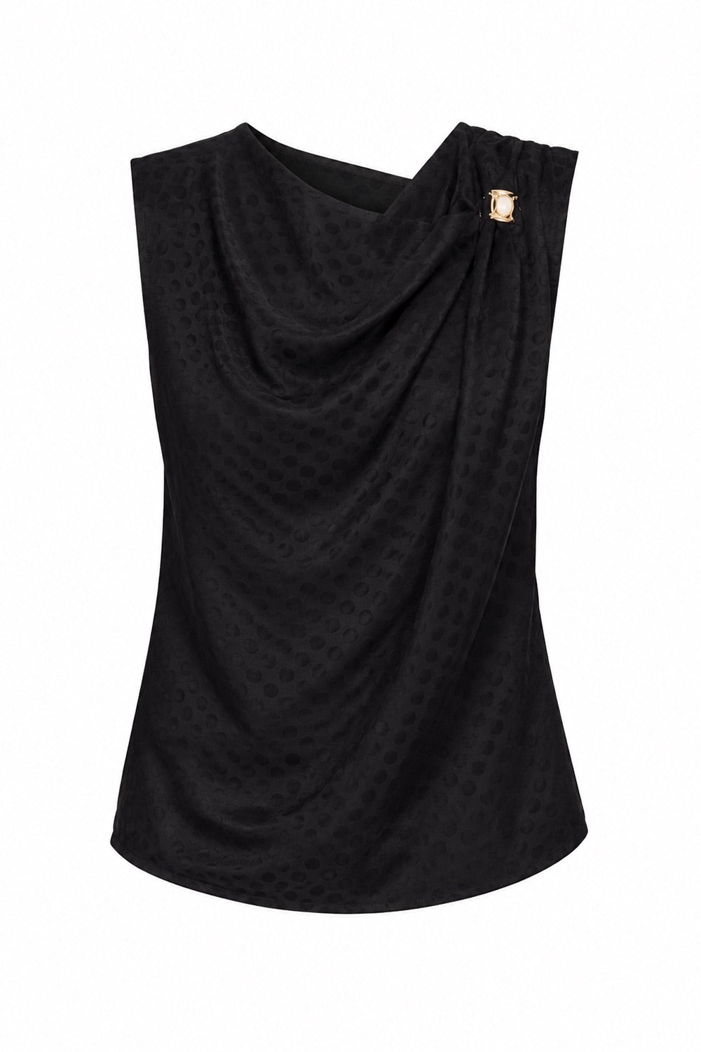 Stephanie Asymmetric Blouse - BLACK